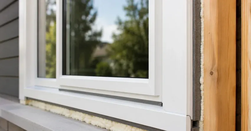 technician installing fiberglass window frame in DeCew, Thorold home
