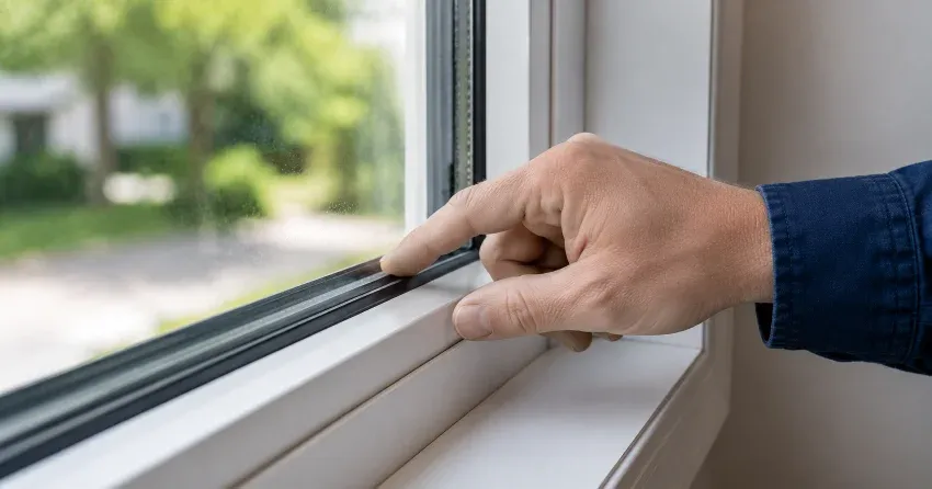 technician inspecting window glass seal in Rolling Meadows, Thorold
